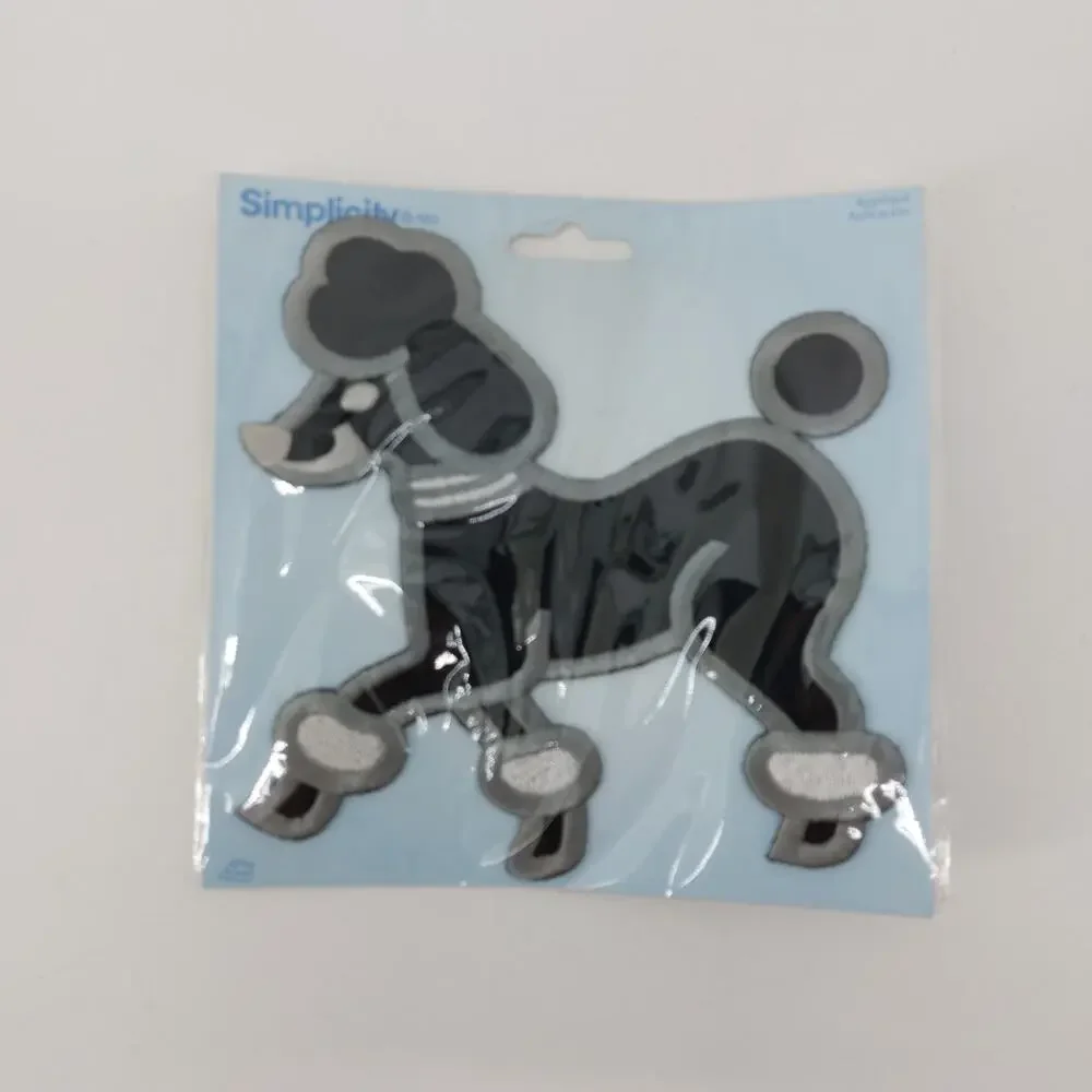 Simplicity Black Poodle Dog Applique Clothing Iron Costume